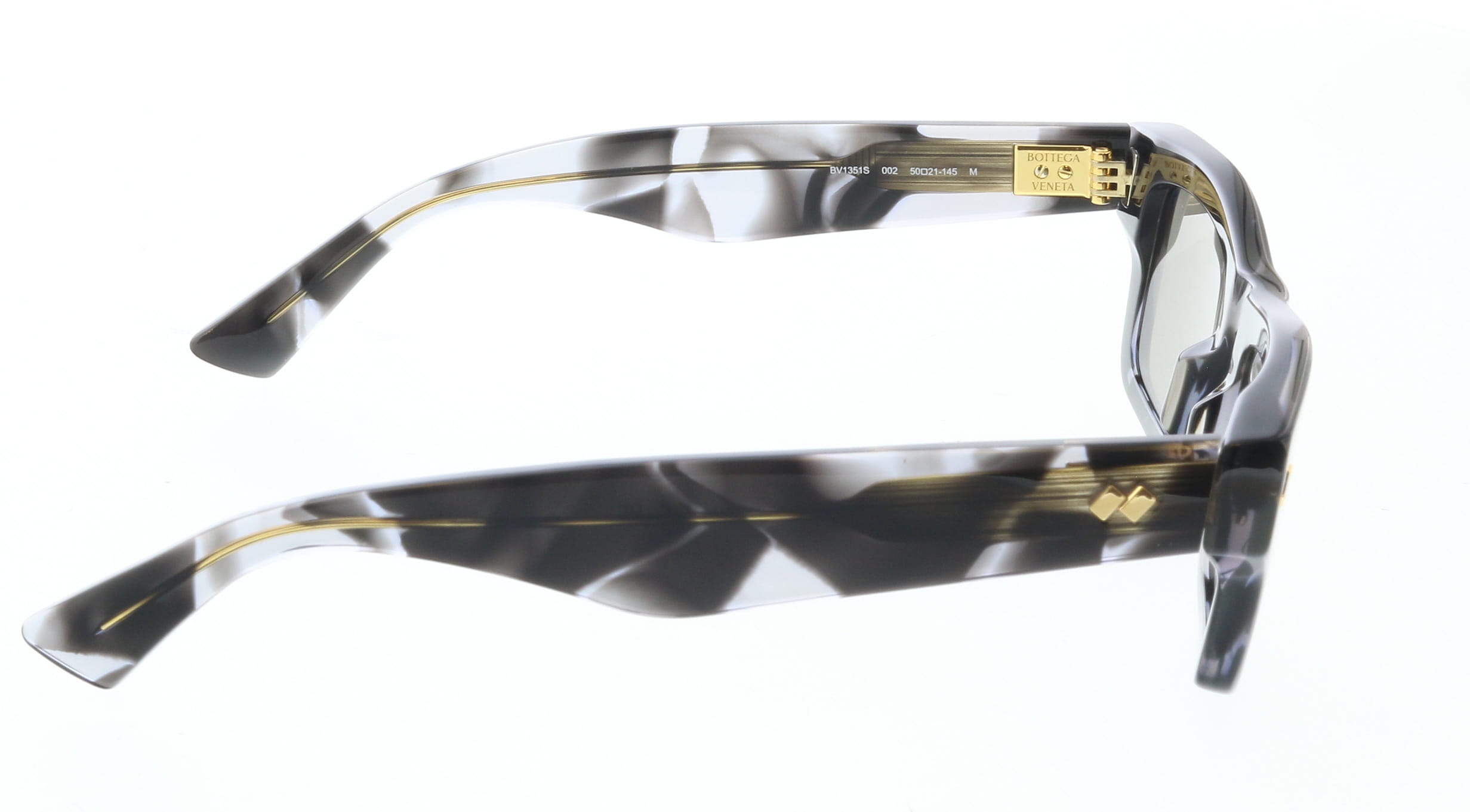 Bottega Veneta BV1351S-002 Bold Marble-Effect Square Sunglasses