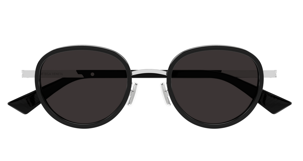 Bottega Veneta BV1372S-001 Retro Black Round Sunglasses