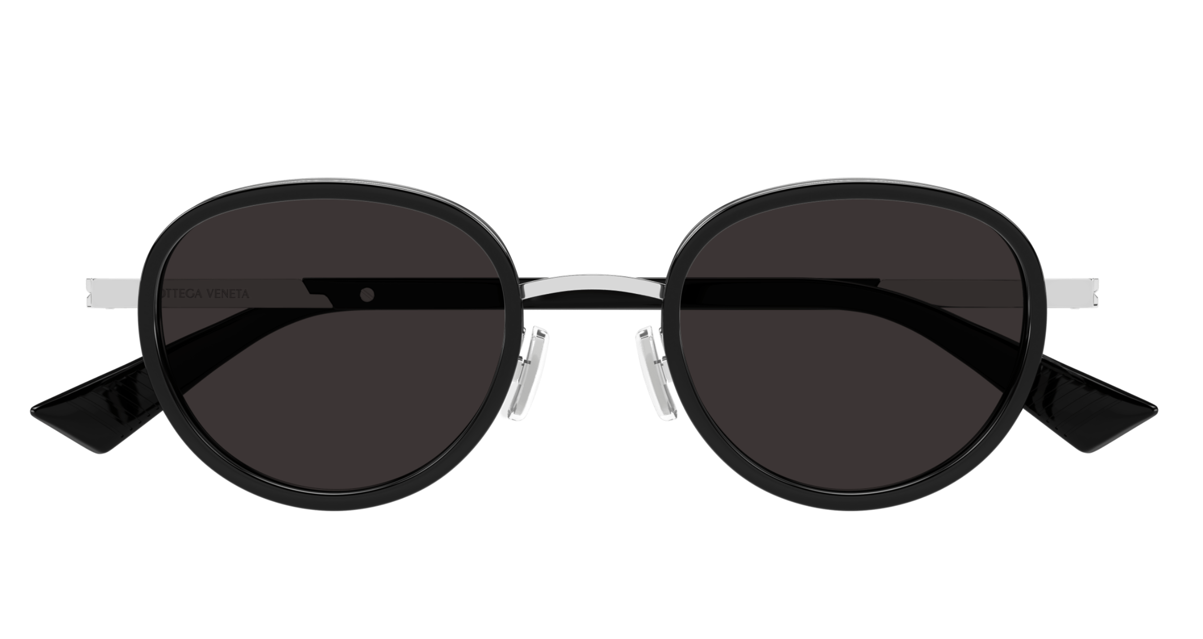 Bottega Veneta BV1372S-001 Retro Black Round Sunglasses