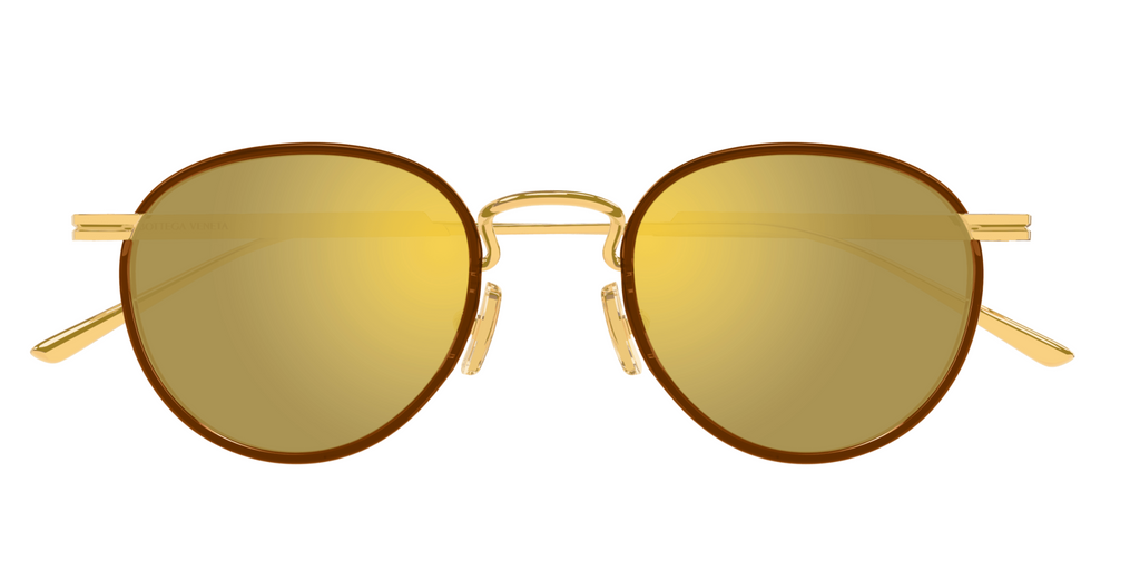 Bottega Veneta BV1389S-004  Round Gold Sunglasses