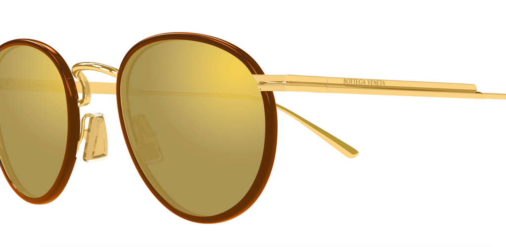 Bottega Veneta BV1389S-004  Round Gold Sunglasses