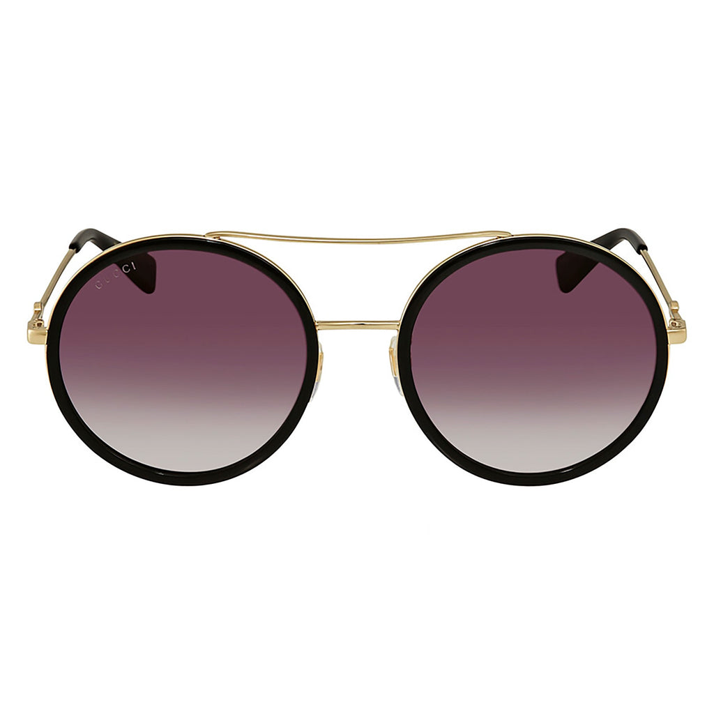 Gucci GG0061S-001 Vintage-Inspired  Round Gold Sunglasses