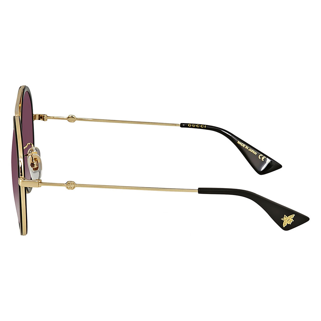 Gucci GG0061S-001 Vintage-Inspired  Round Gold Sunglasses