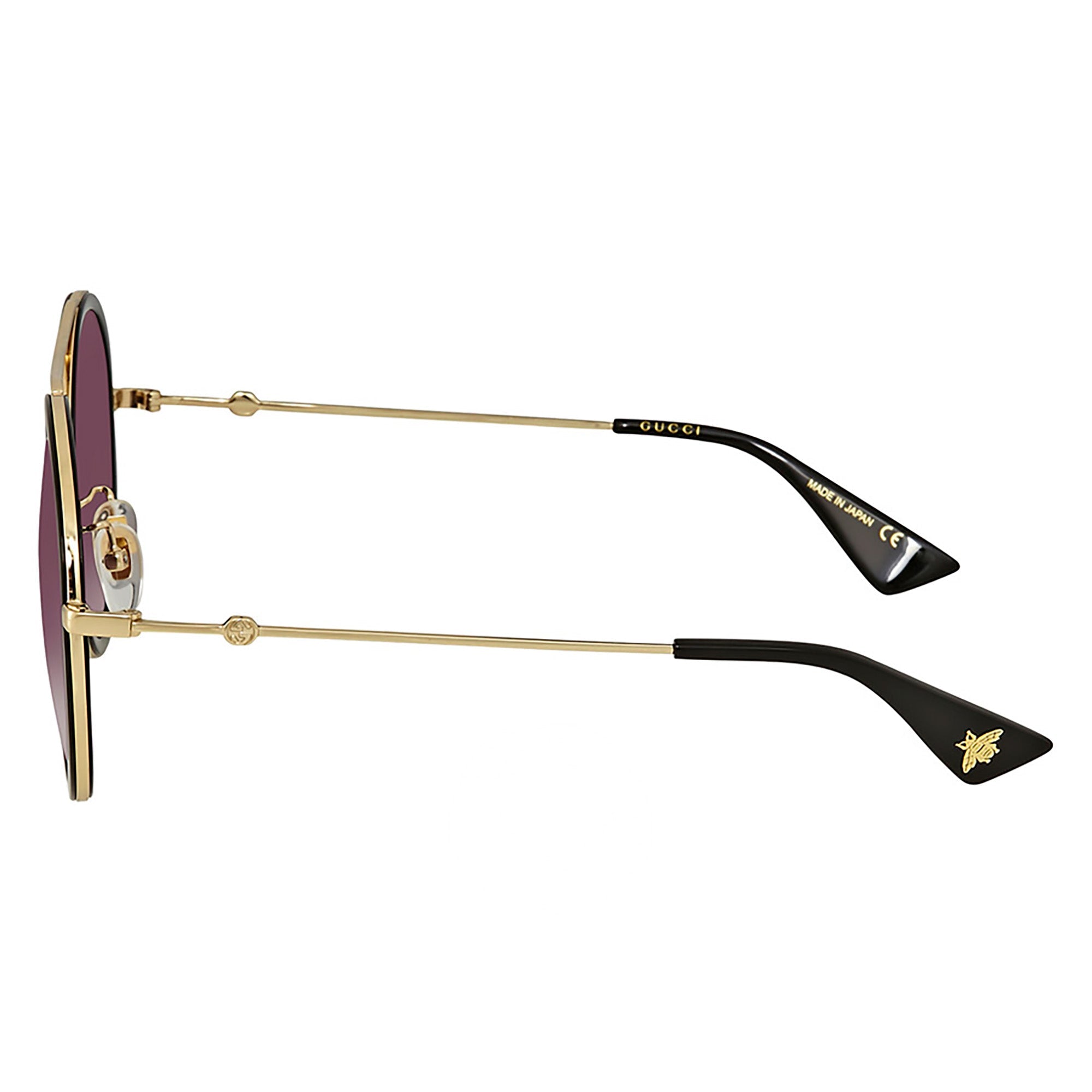 Gucci GG0061S-001 Vintage-Inspired  Round Gold Sunglasses