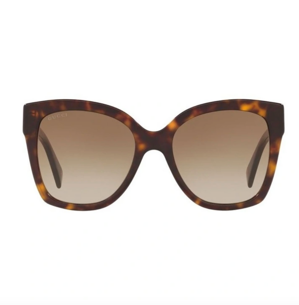 Gucci GG0459S-002 Tortoiseshell Oversized Sunglasses with Signature Stripe