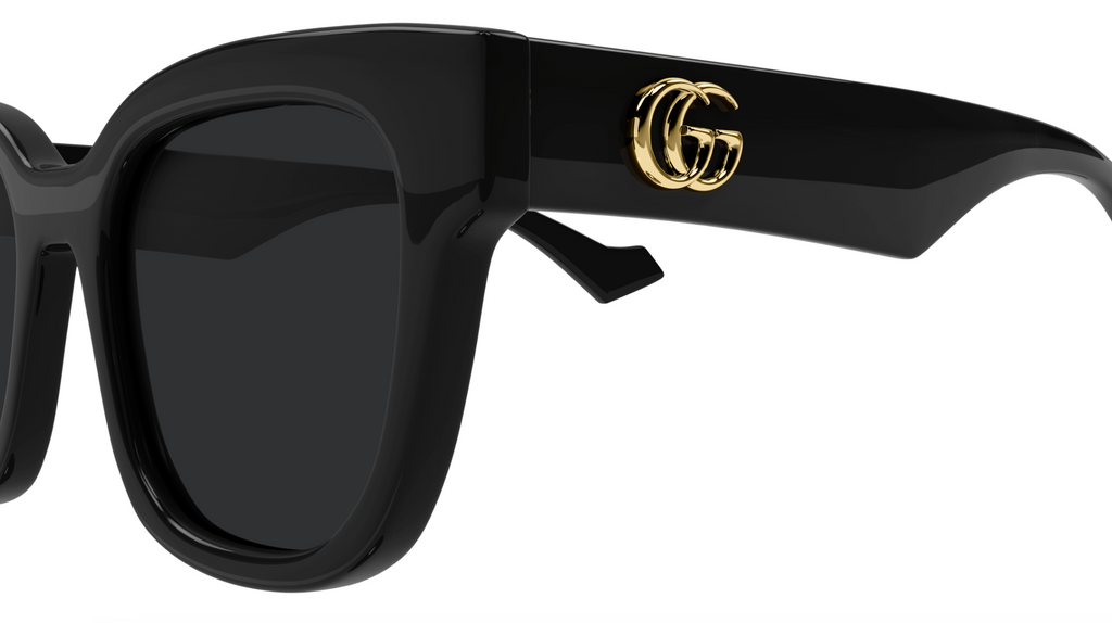Gucci GG0998S-001 Bold Oversized Square Sunglasses with Black Frame and Dark Len