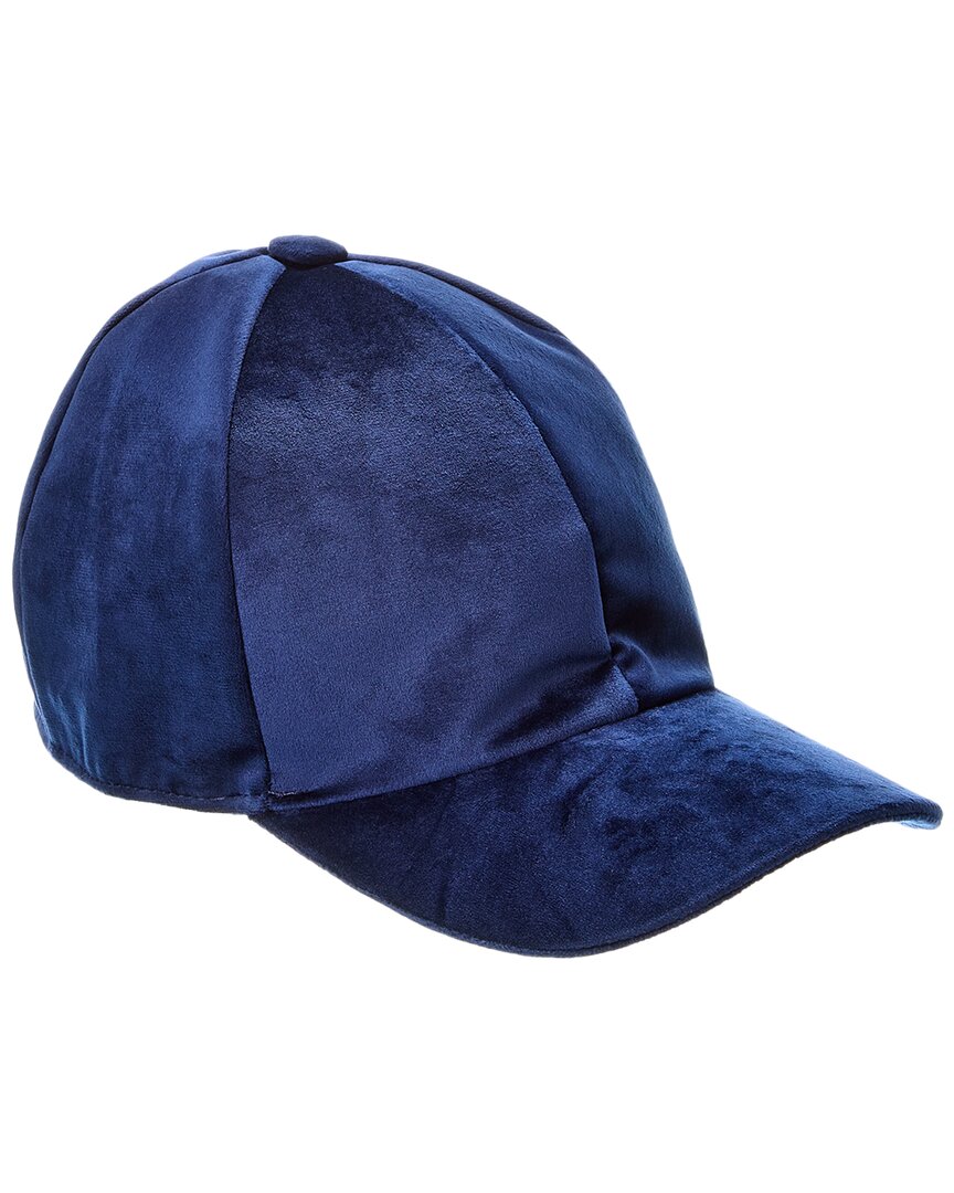 Surell Accessories Velvet Baseball Cap Blue One Size