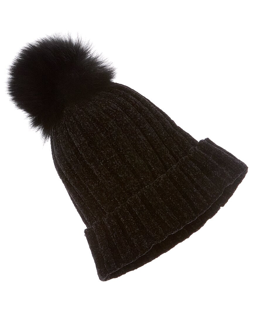 La Fiorentina Chenille Hat, Black
