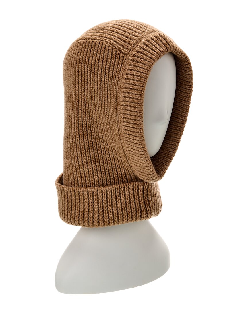 Fendi Ribbed Wool & Cashmere-Blend Balaclava Beige One Size