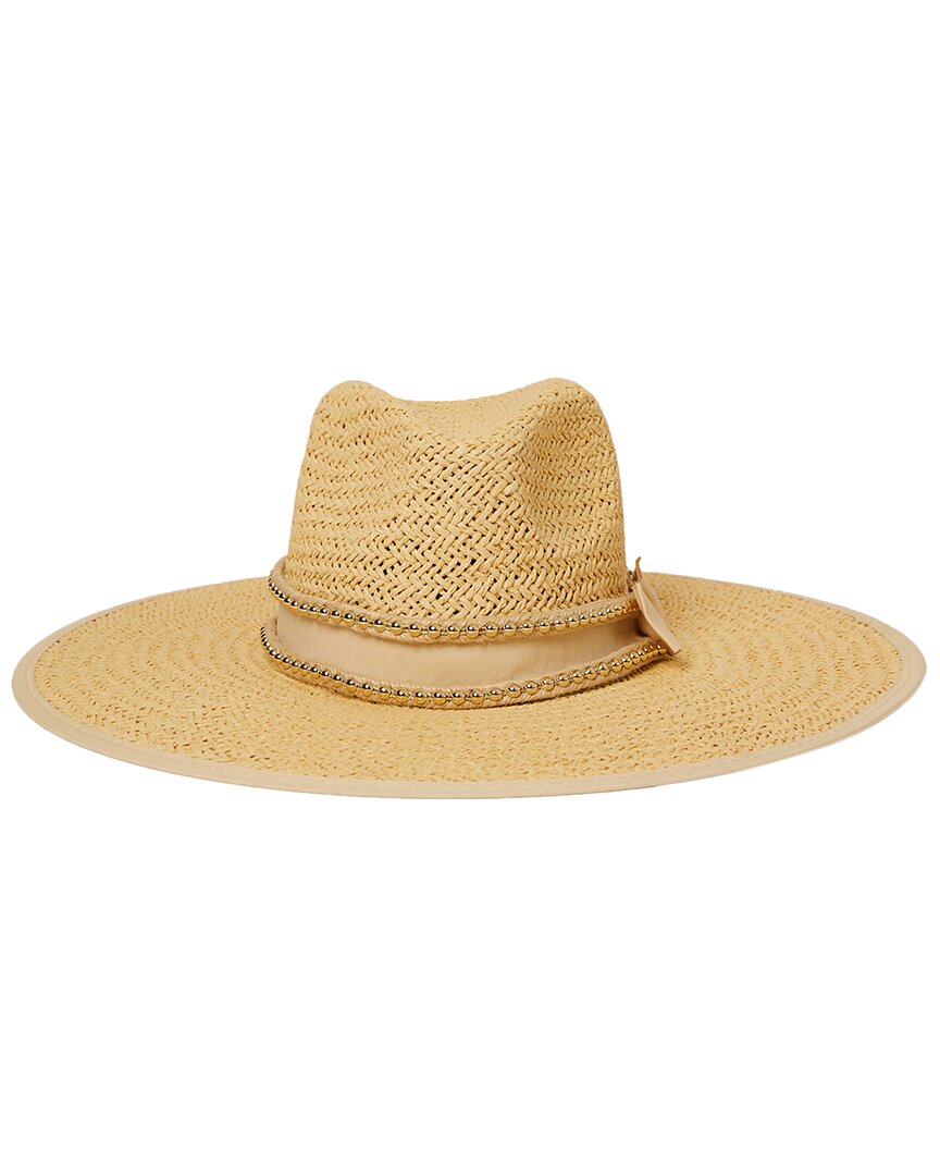 Btb Los Angeles Cassie Studded Rope Straw Hat Brown Multi
