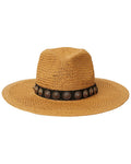 Btb Los Angeles Summer Studded Straw Hat Brown Multi