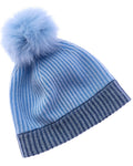 Forte Cashmere Colorblocked Pompom Cashmere Hat