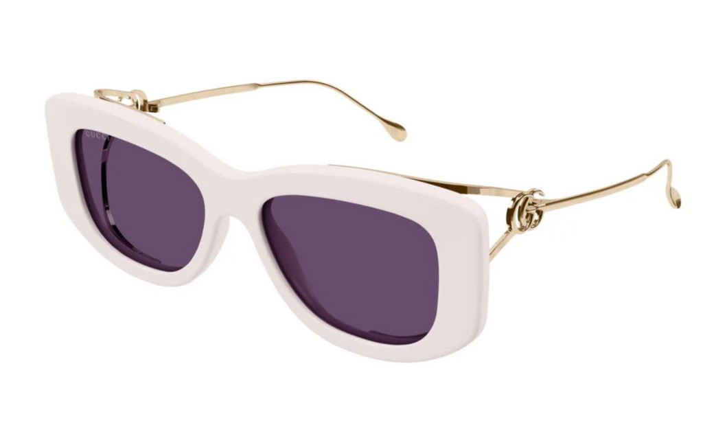 Gucci GG1566S-003 Ivory front with gold metal cat eye - squared Ladies Sunglasses