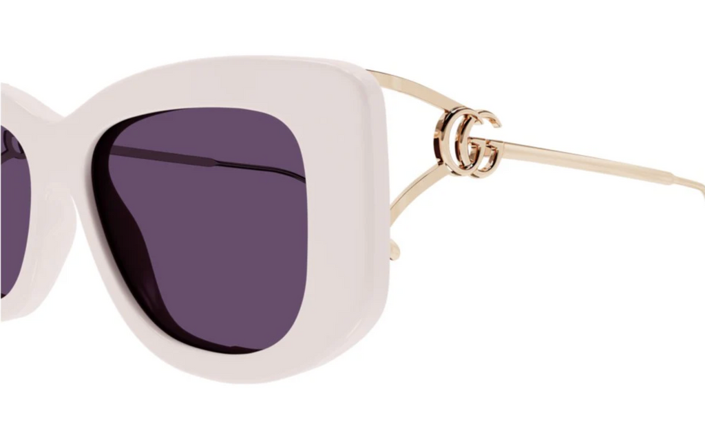 Gucci GG1566S-003 Ivory front with gold metal cat eye - squared Ladies Sunglasses