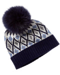 Sofiacashmere Lurex Fairisle Wool & Cashmere-Blend Hat