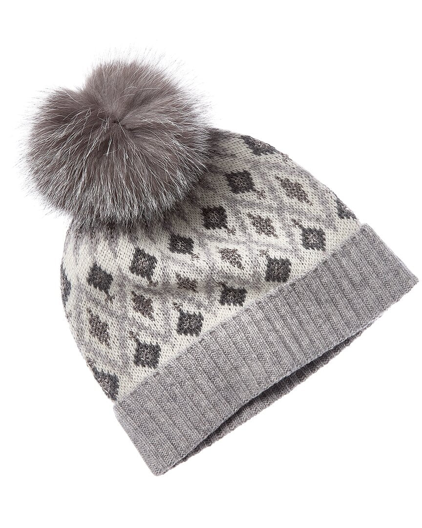 Sofiacashmere Lurex Fairisle Wool & Cashmere-Blend Hat