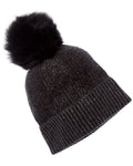 Amicale Cashmere 2-Tone Ribbed Cuffed Cashmere Hat