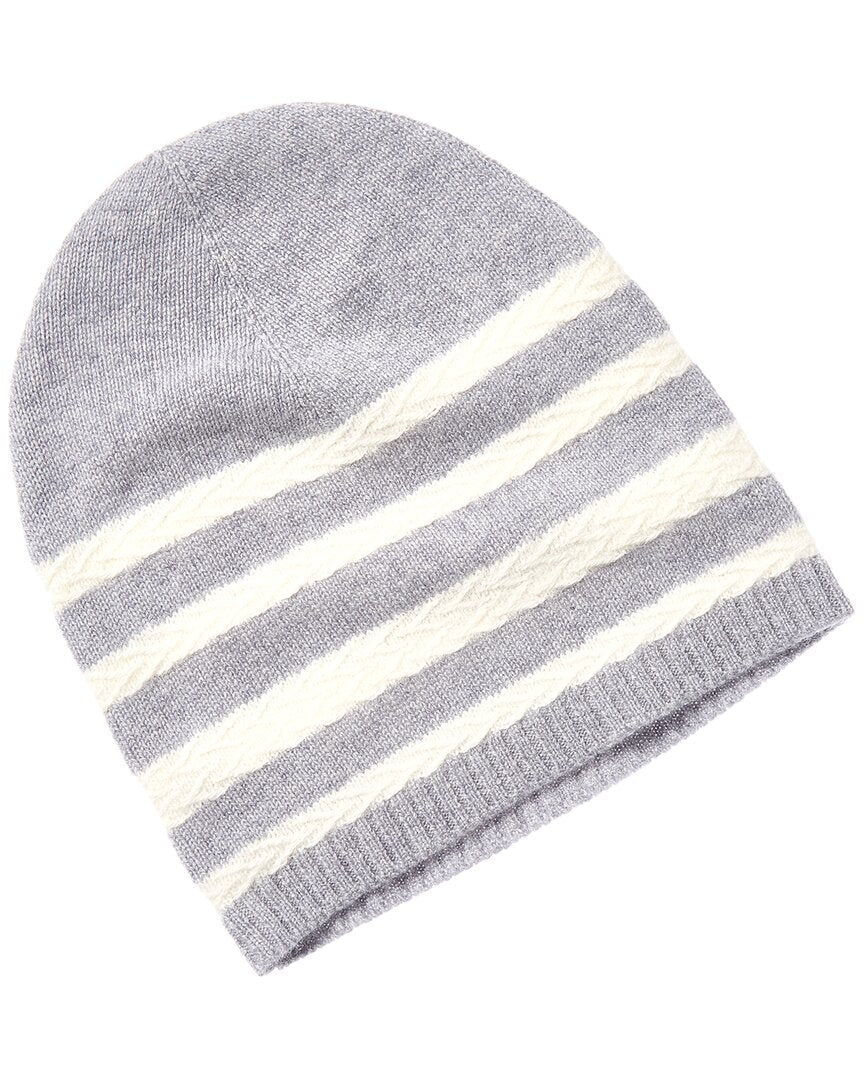 Hannah Rose Herringbone Stripe Cashmere Hat