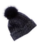 Amicale Cashmere Marl Ladderstitch Cuffed Cashmere Hat