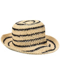 Bruno Magli Striped Crochet Straw Bucket Hat, Os, Brown