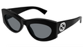 Gucci GG1843S-001  Glossy Black Oversized Cat-Eye Sunglasses