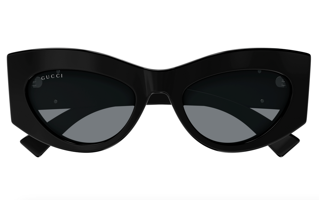 Gucci GG1843S-001  Glossy Black Oversized Cat-Eye Sunglasses