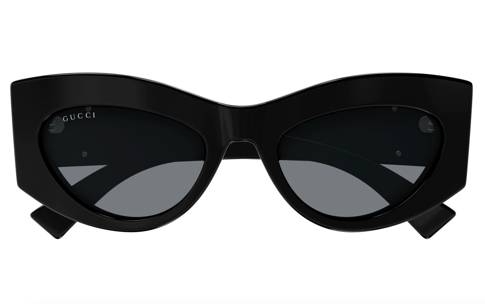 Gucci GG1843S-001  Glossy Black Oversized Cat-Eye Sunglasses