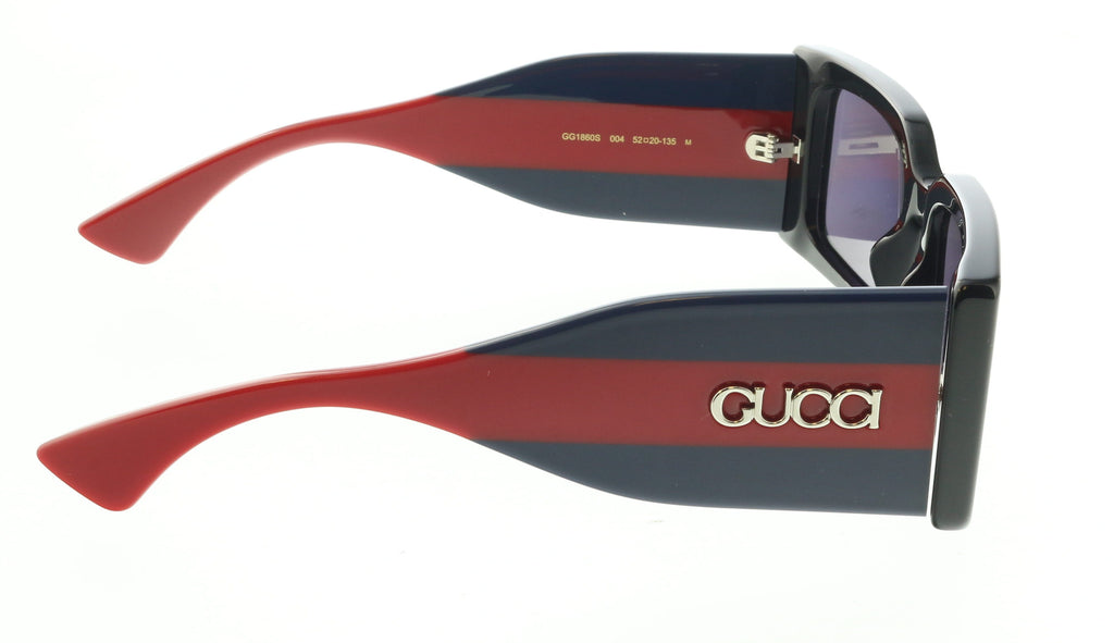 Gucci GG1860S-004 Black, blue & red square Ladies Sunglasses