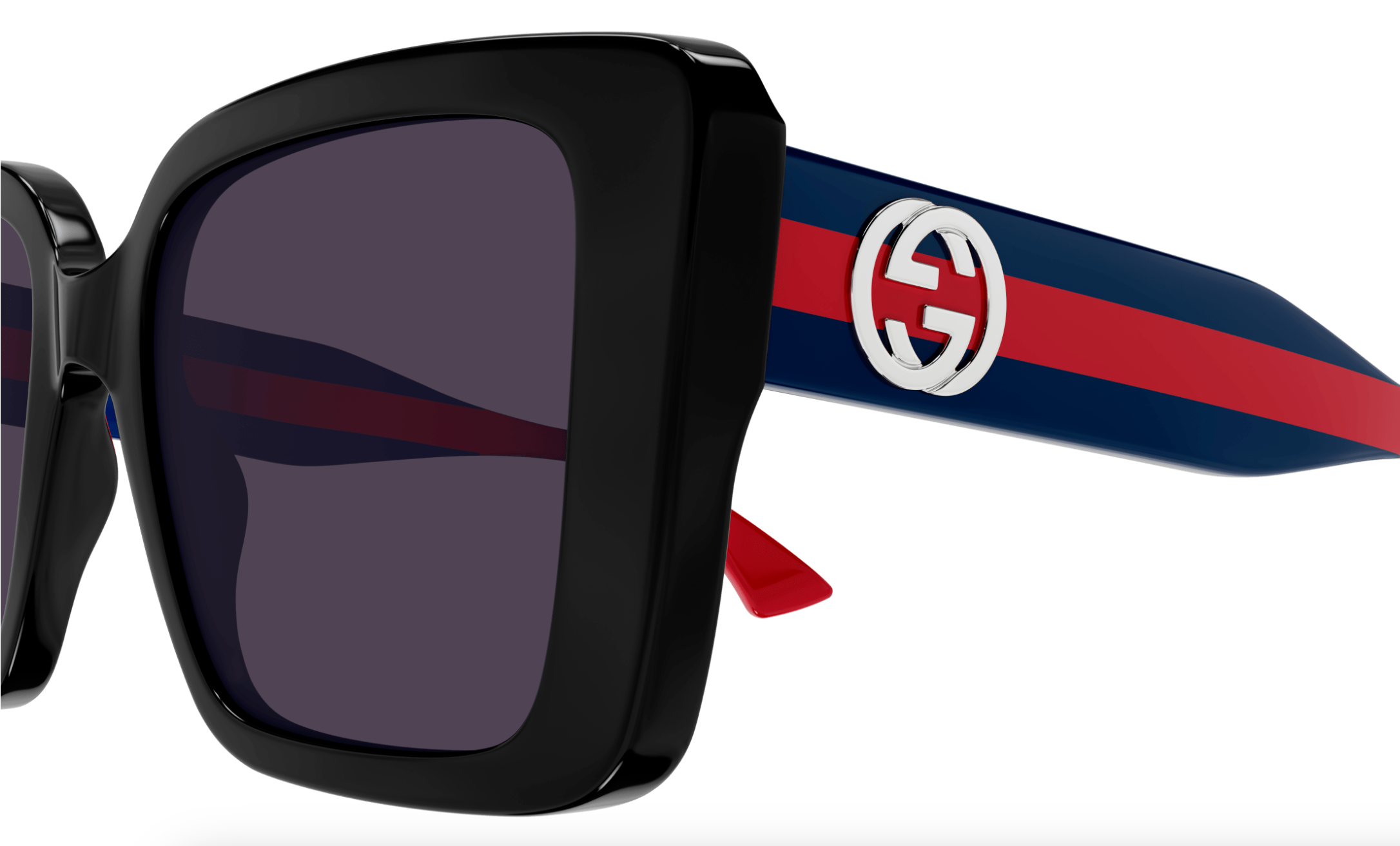Gucci GG1861S-004 Black, blue & red square Ladies Sunglasses