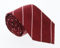 Emporio Armani Red Striped 100% Silk Mens Tie