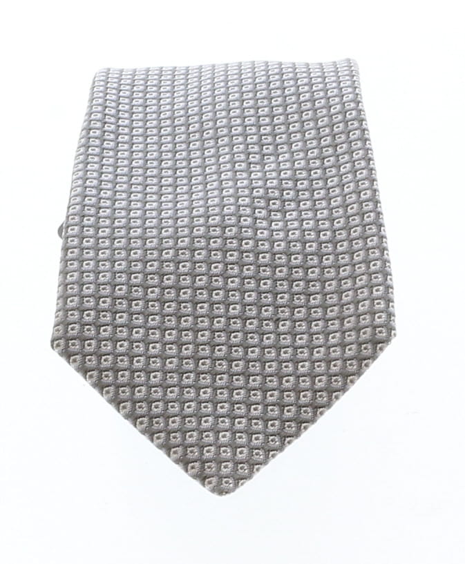 Emporio Armani Silver Dotted 100% Silk Mens Tie