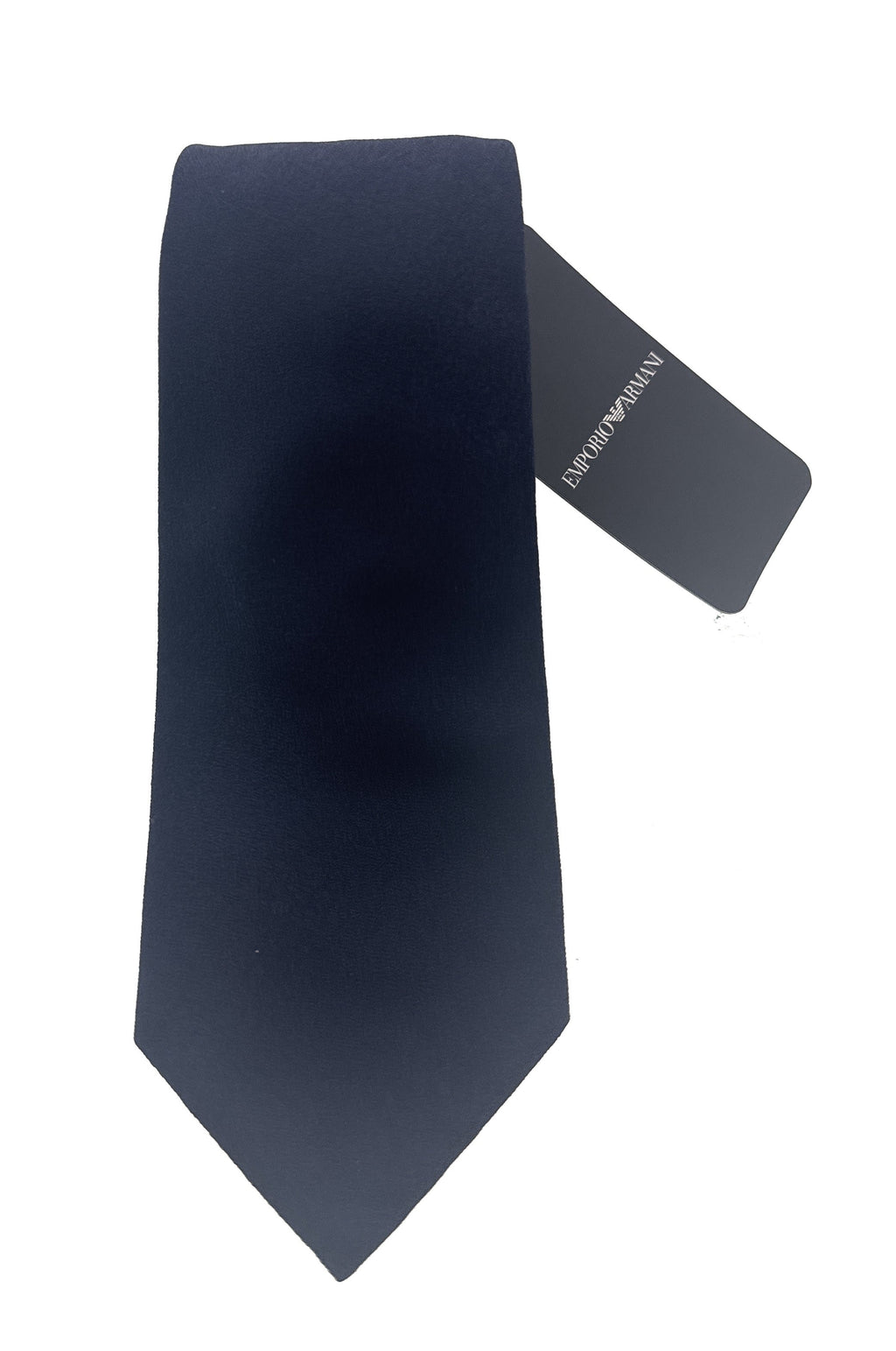 Emporio Armani Navy Blue Solid 100% Silk Mens Tie