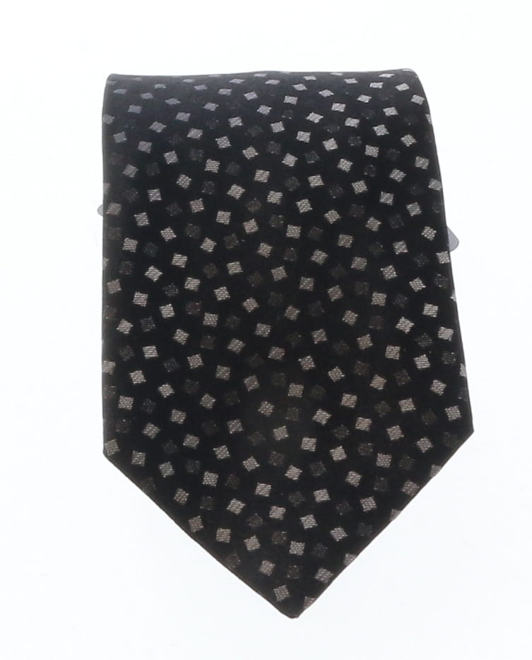 Emporio Armani Black Geometric 100% Silk Mens Tie