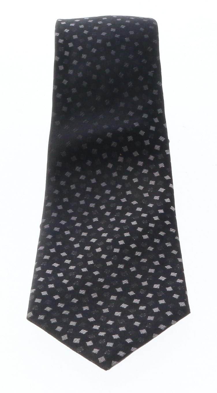 Emporio Armani Black Geometric 100% Silk Mens Tie