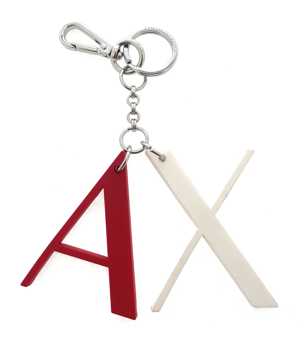 Armani Exchange Red White Rubber AX Letter Keyring