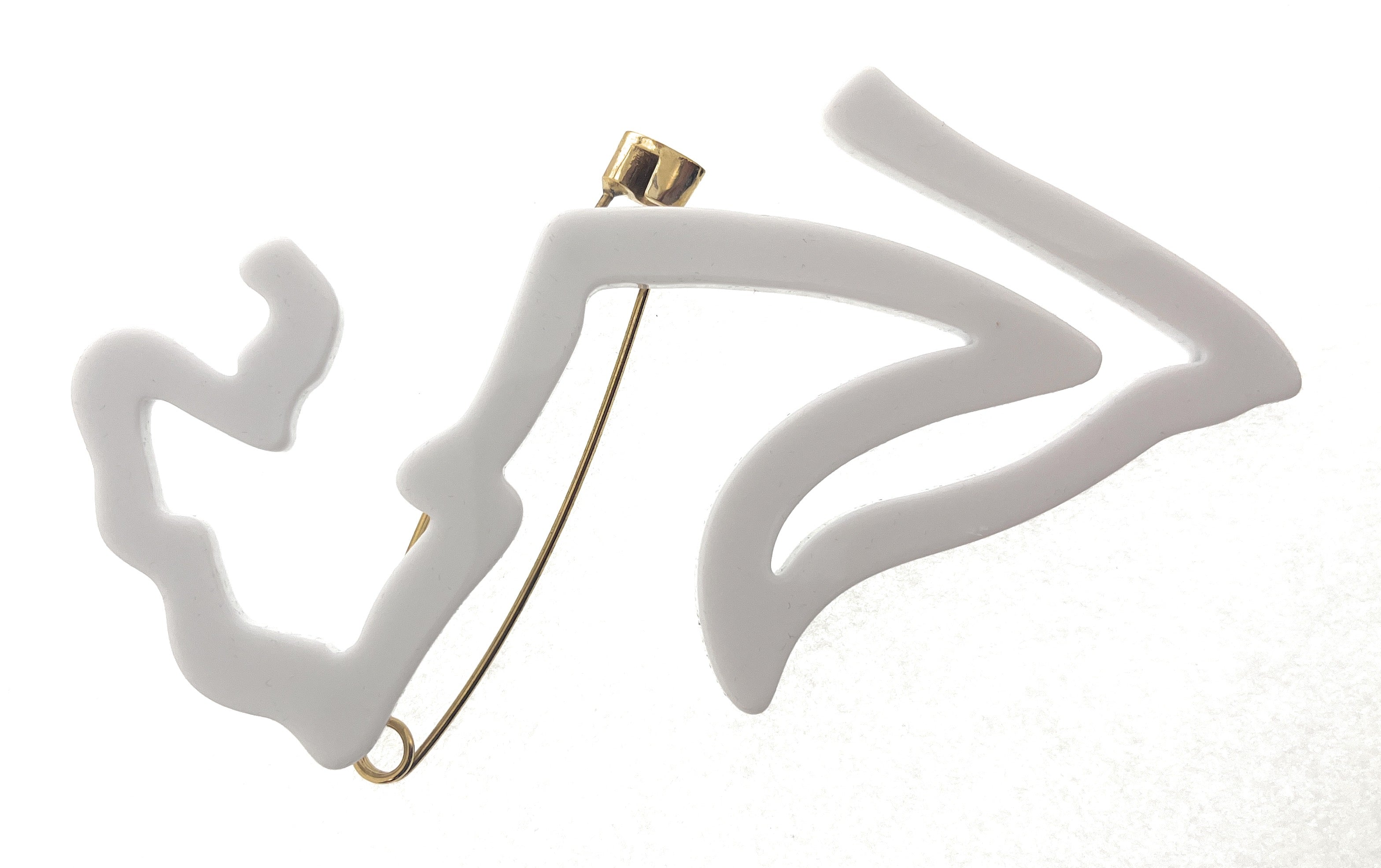 Emporio Armani White Arrow Resin Retro Brooch Pin