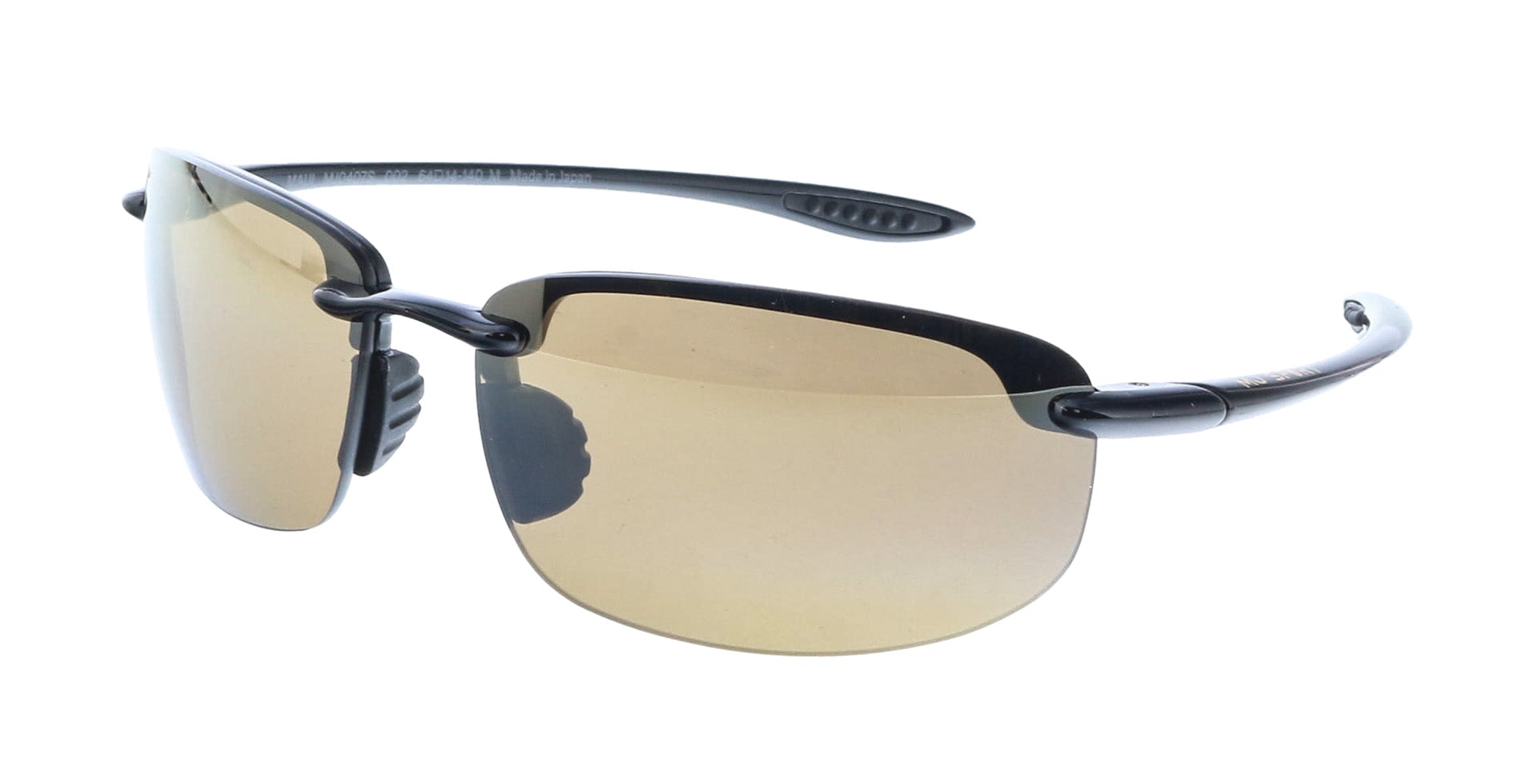 Maui Jim MJ0407S002 Wrap Polarized HCL Bronze Sunglasses Matte Gunmetal