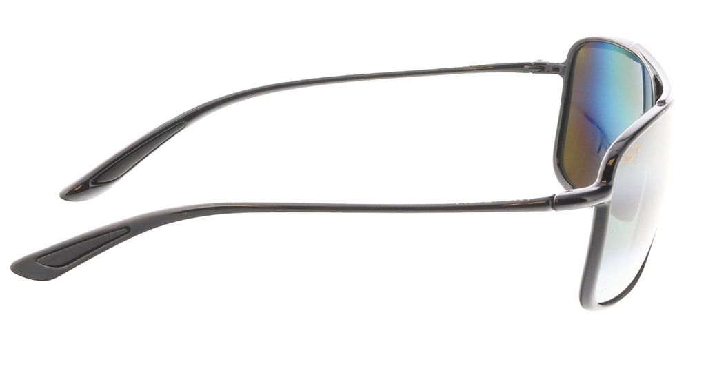 Maui Jim MJ0437S001 Refined Aviator Clarity Black Gloss Navigator Sunglasses