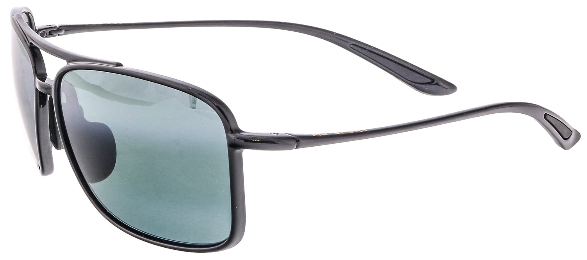 Maui Jim MJ0437S001 Refined Aviator Clarity Black Gloss Navigator Sunglasses