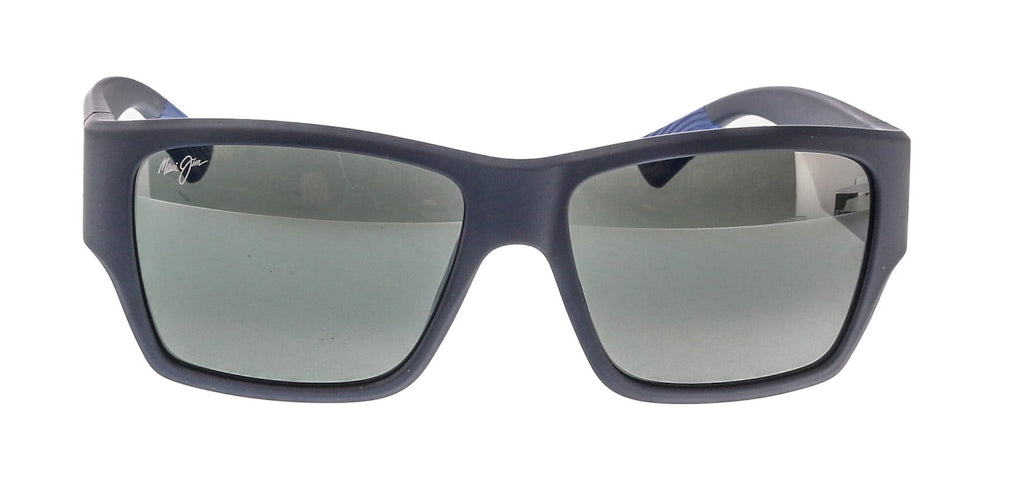 Maui Jim MJ0614S003 Matte Blue Wrap Sunglasses Neutral Grey Lenses Bold