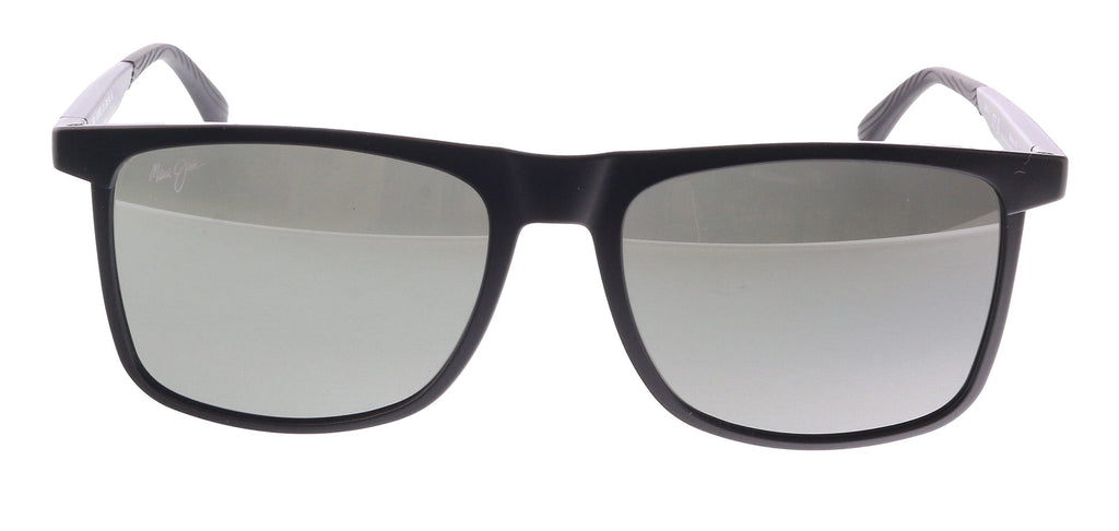Maui Jim MJ0619S001 Sleek Modern Edge: Matte Black Polarized Rectangular