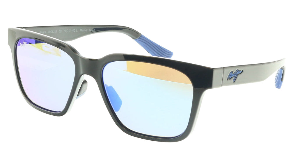 Maui Jim MJ0631S001 Square Polarized Sunglasses Matte Black Frame