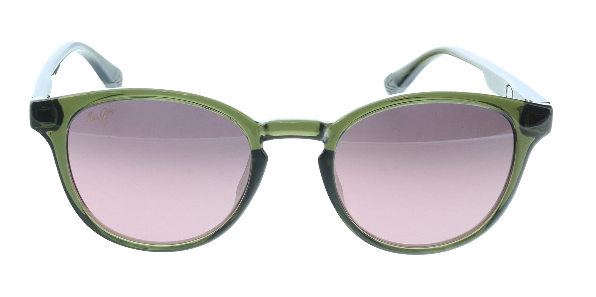 Maui Jim MJ0636S003 Round Polarized Sunglasses Translucent Green Frame