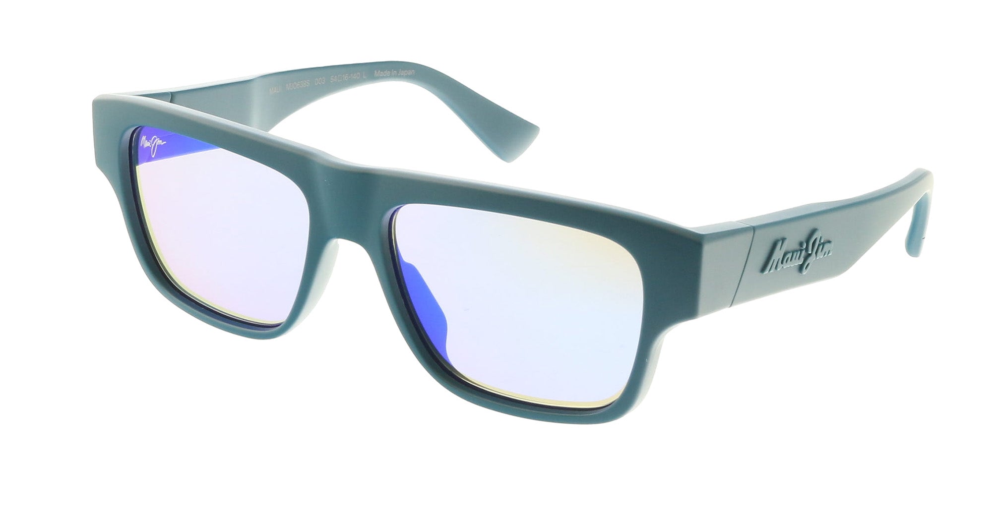 Maui Jim MJ0638S003 Square Polarized Sunglasses Matte Petrol Blue Frame