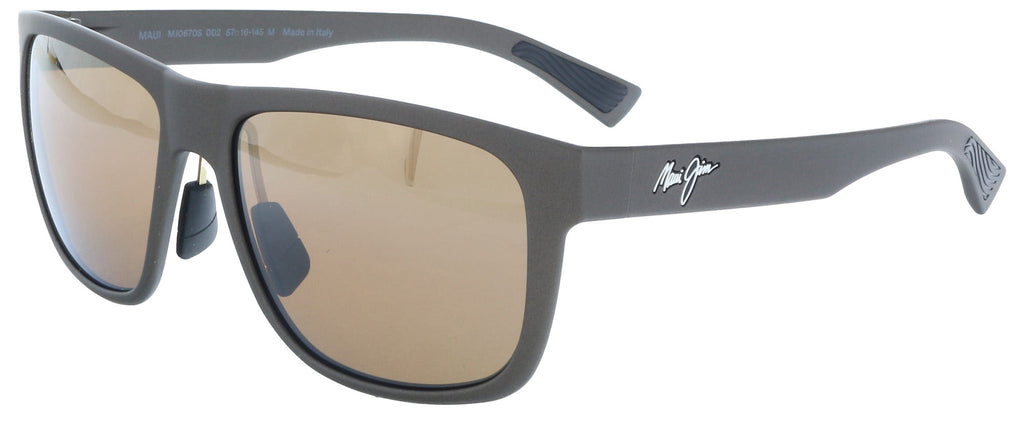 Maui Jim MJ0670S-002 Matte Brown Square Sunglasses Bronze Polarized Lens