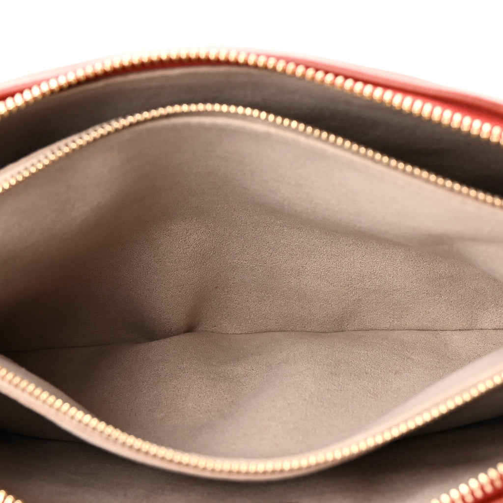 Lambskin Embossed Monogram Coussin PM Terracotta Brown
