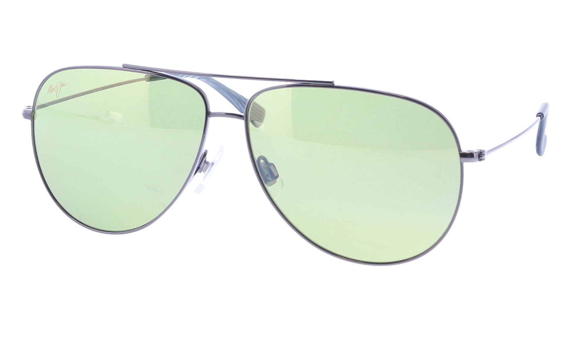 Maui Jim MJ0674S-002 Timeless Silver Aviator Gradient Green Polarized