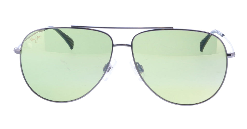 Maui Jim MJ0674S-002 Timeless Silver Aviator Gradient Green Polarized