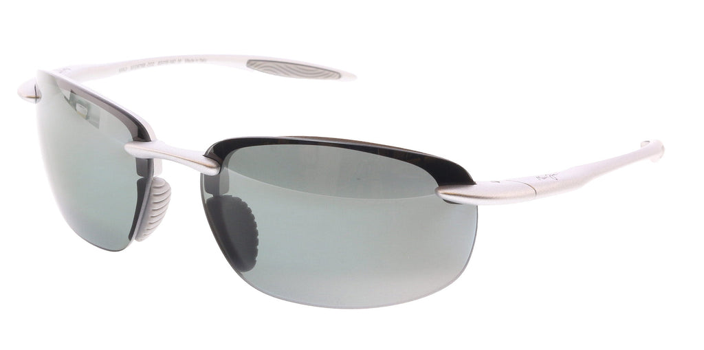 Maui Jim MJ0676S-002 Sporty Silver Rimless Grey Maui Ultra Lenses