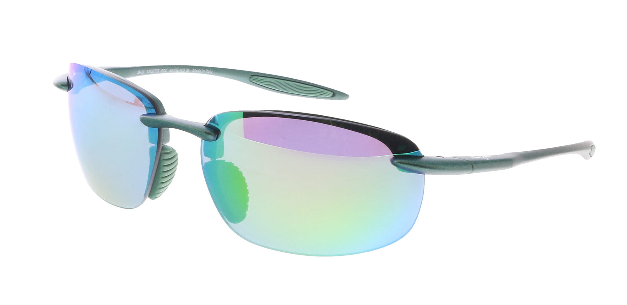 Maui Jim MJ0676S-004 Sleek Matte Green Rimless Green Mirror Polarized